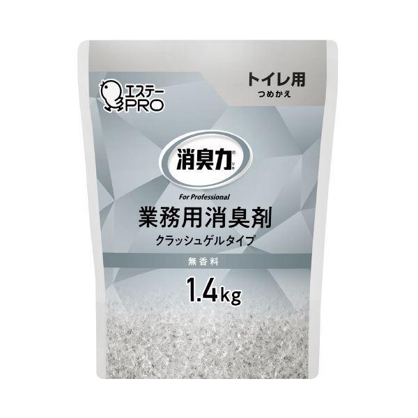 (まとめ) エステー 消臭力 業務用 ゲル トイレ用 詰め替え 1.4kg 無香料 〔×10セット〕