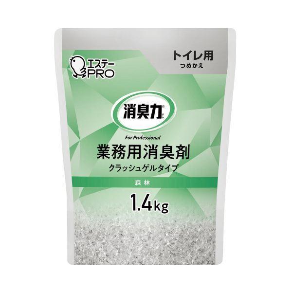 (まとめ) エステー 消臭力 業務用 ゲル トイレ用 詰め替え 1.4kg 森林 〔×10セット〕