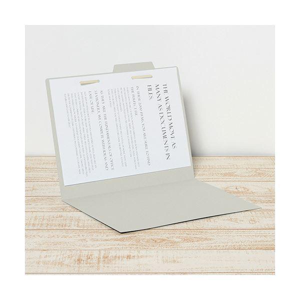（まとめ）プラス 間伐材 個別フォルダー A4グレー FL-061KIF 1セット(10冊)〔×5セット〕の画像