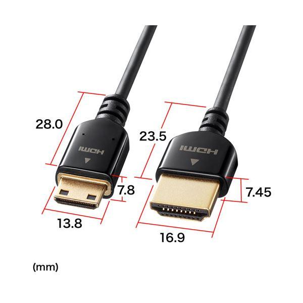 〔5個セット〕 サンワサプライ イーサネット対応ハイスピードHDMIミニケーブル 2m KM-HD22-20KX5_3