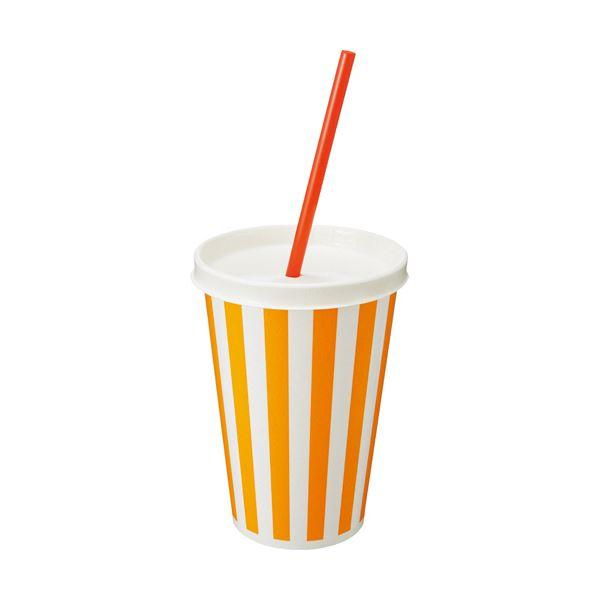 （まとめ） トーカン 両面ラミネートカップストライプ 480ml（16オンス） 1パック（50個） 〔×10セット〕の画像