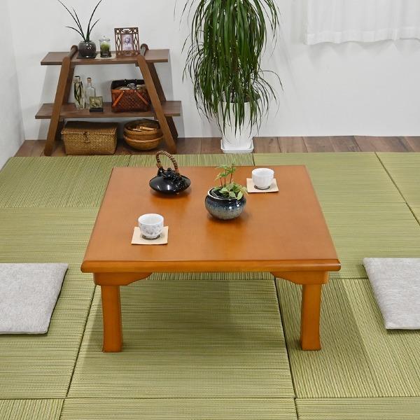 座卓 折りたたみ テーブル 角 正方形 幅75cm 折脚 木製 木目調