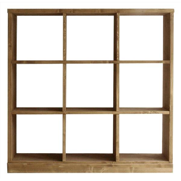 シェルフ 収納ラック 〔3×3段〕 ナチュラル 木製 パイン材 スリム 収納