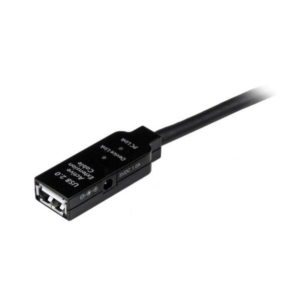 StarTech.com USB2.0アクティブ延長ケーブル Type A（オス）-Type A（メス） 25m ブラックUSB2AAEXT25M 1本_2