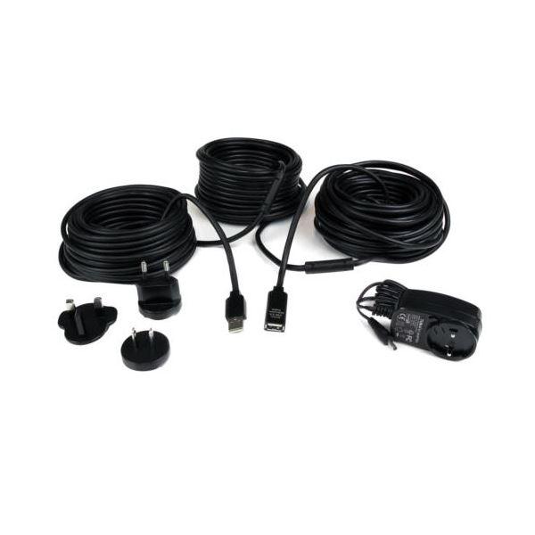 StarTech.com USB2.0アクティブ延長ケーブル Type A（オス）-Type A（メス） 25m ブラックUSB2AAEXT25M 1本_3