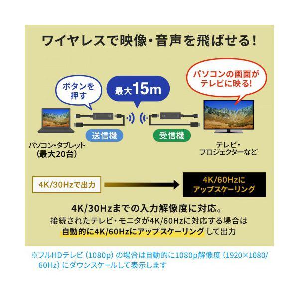 サンワサプライ 4K対応ワイヤレスHDMIエクステンダー VGA-EXWHD12_2