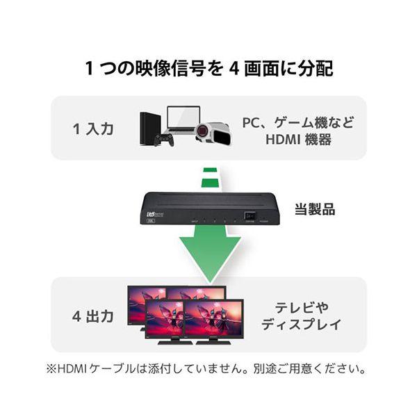 ラトックシステム 8K対応 1入力4出力 HDMI分配器 1つの映像信号をモニター4台に出力可能 8K60Hz/4K120Hz対応 RS-HDSP4-8K_2