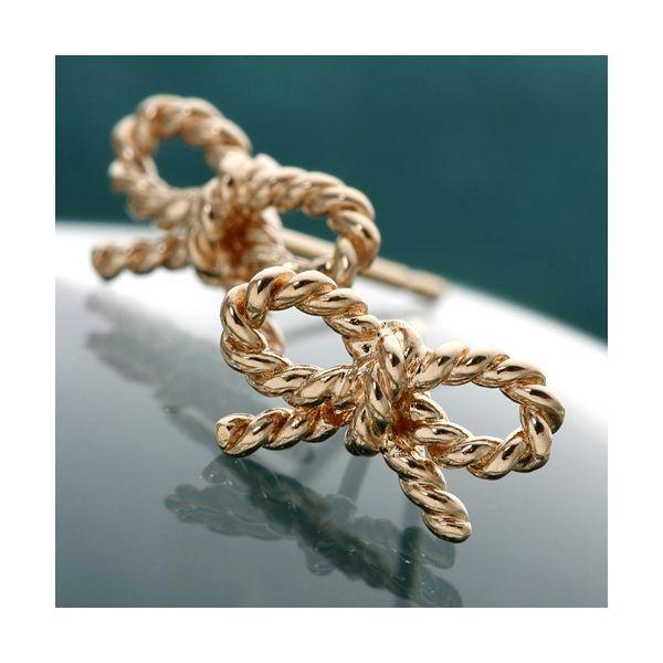 Amelie Monchouchou（アメリ モンシュシュ） リボンペンダント＆ピアス コフレセット K18ピンクゴールド Amelie Monchouchou アメリ モンシュシュ リボンペンダント＆ピアス コフレセット K18ピンクゴールド