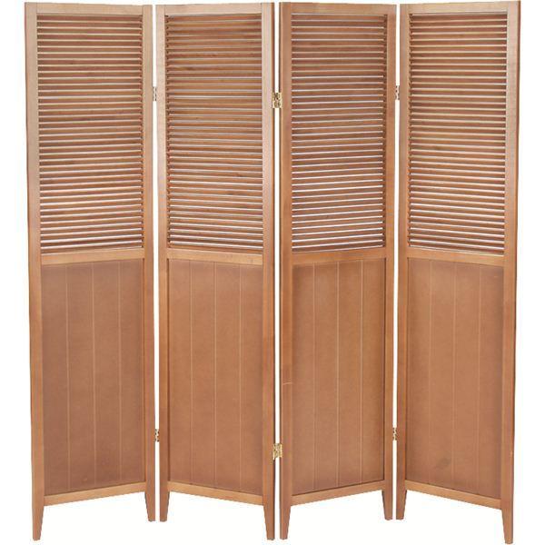 パーテーション 衝立 約幅40cm 4連 ブラウン 木製 スクリーン リビング ダイニング インテリア家具 店舗 お店