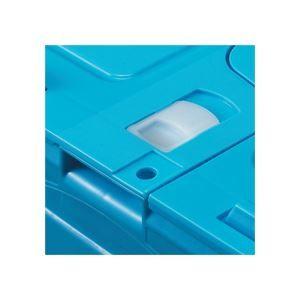 （まとめ）TANOSEE 折りたたみコンテナ 75L 透明 フタ付 10台