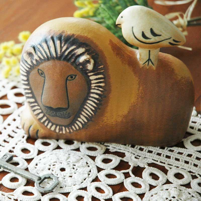 Lisa Larson Larson(リサ ラーソン)Lion with Bird(ライオンと Lisa Larson Larson(リサ ラーソン)Lion with Bird(ライオンと