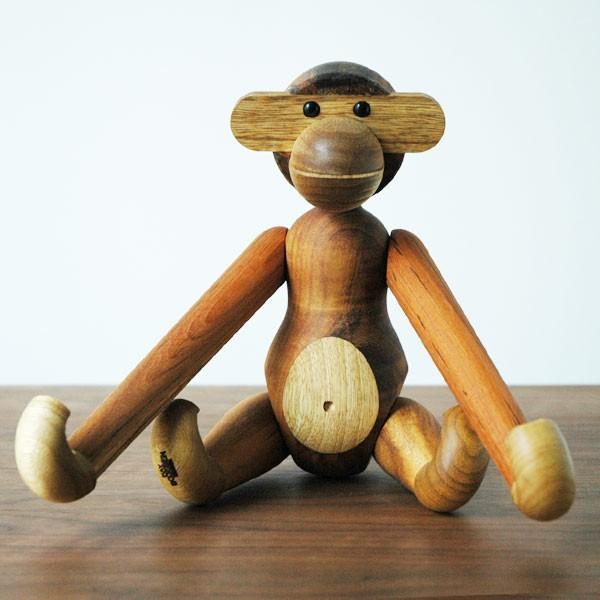 ⑧カイボイスン モンキー 木製 20cm 箱付き 北欧雑貨　未使用 KAY BOJESEN DENMARK Monkey（モンキー）スモールサイズ｜北欧