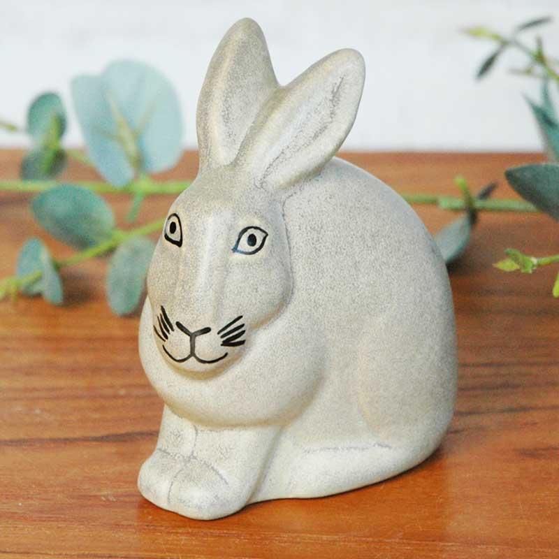 リサラーソン　USAGI うさぎ　野うさぎ　置物　現行品 Lisa Larson（リサラーソン） USAGI 野うさぎ グレー Hare オブジェ