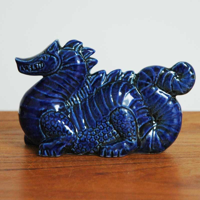 Lisa Larson（リサラーソン） Dragon（ドラゴン）ブルー オブジェ