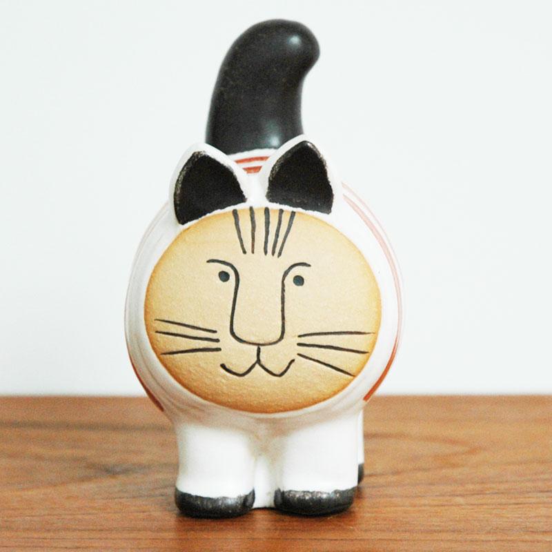 北欧】Lisa Larson dieci cat ボーダー レッド