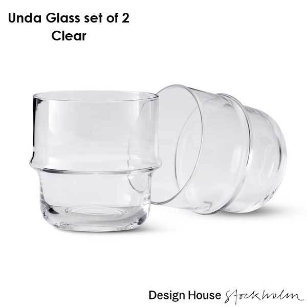 Unda Glass（ウンダグラス）2個セット クリアー DESIGN HOUSE stockholm(デザインハウス・ストックホルム）北欧グラス｜little