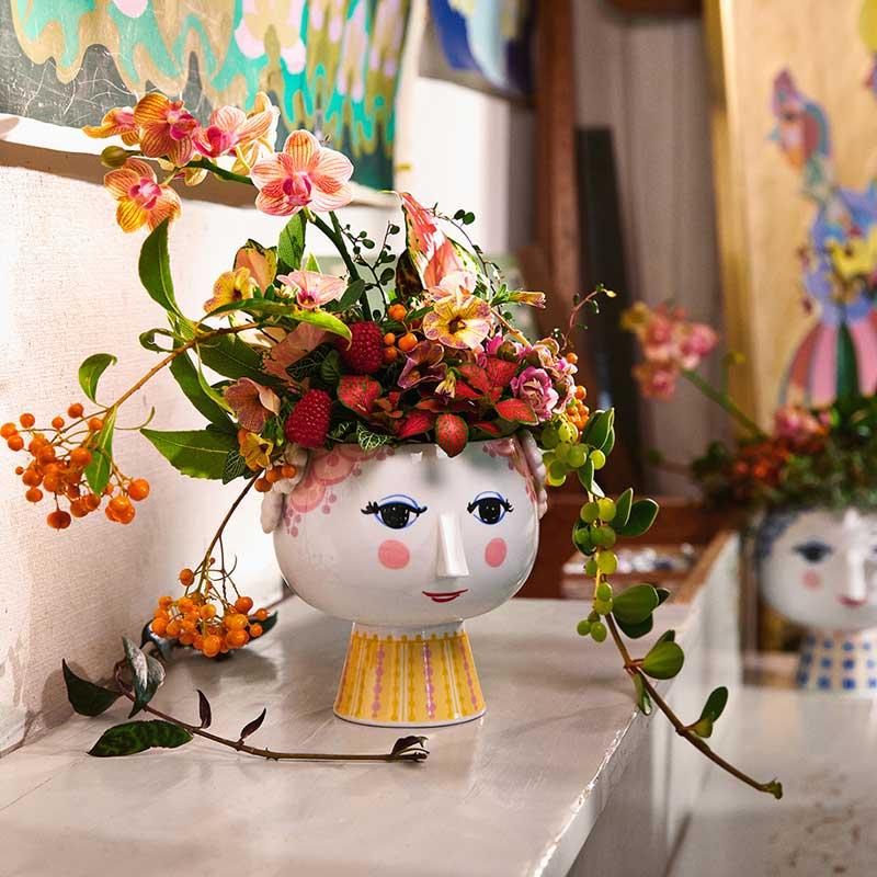 EVA Flower Pot(エバ・フラワーポット）H14.5cm ピンク ビヨン・ヴィン