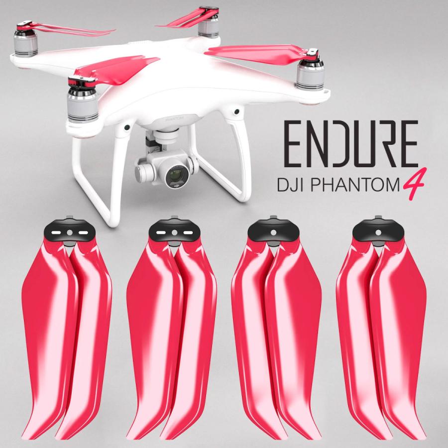 MA DJI Phantom 4用高耐久性アップグレード折ペラ(レッド） 9.5x4.5 4  