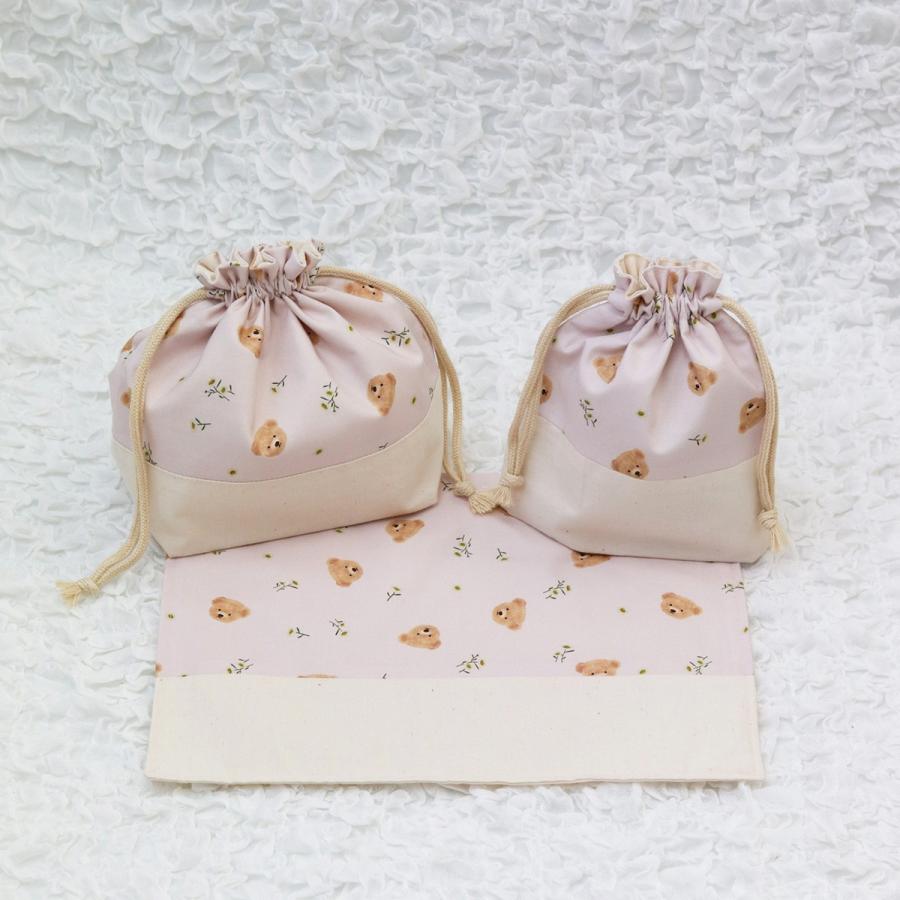 入園入学6点セット ピンク くまとお花 入園グッズ 入学グッズ 6点