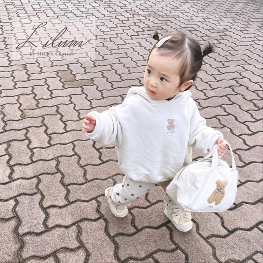 名入れ おむつポーチ もこもこテディベア 日本製 名入れ無料 出産祝い