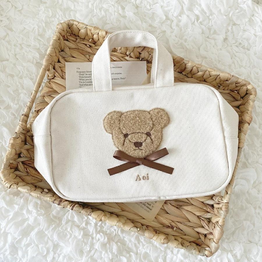 オーダー品 オムツポーチ クマ お着替えポーチ 2点 オーダー品 オムツ