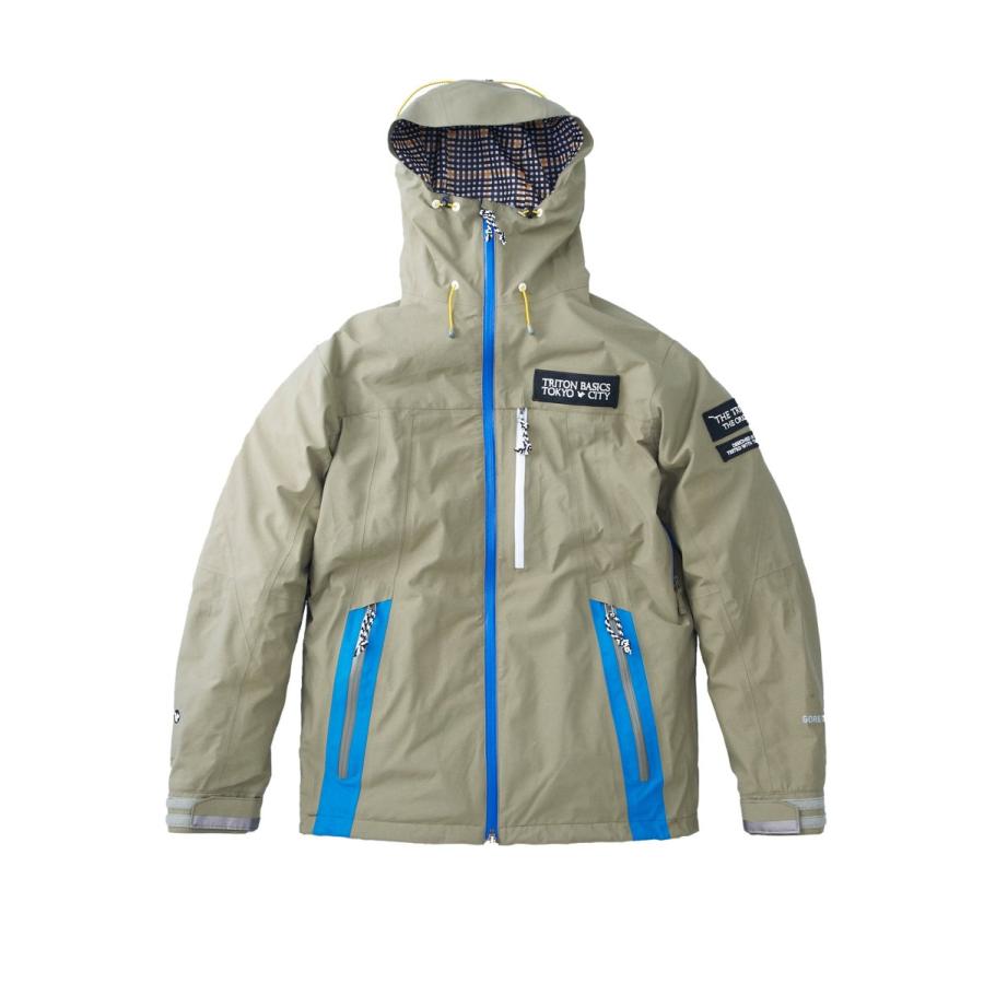 TRITON THE BASIC JKT【 GORE-TEX 2L 】 STONE x  TURQOUISE フルテープシーム加工 Mサイズ｜littlebird2