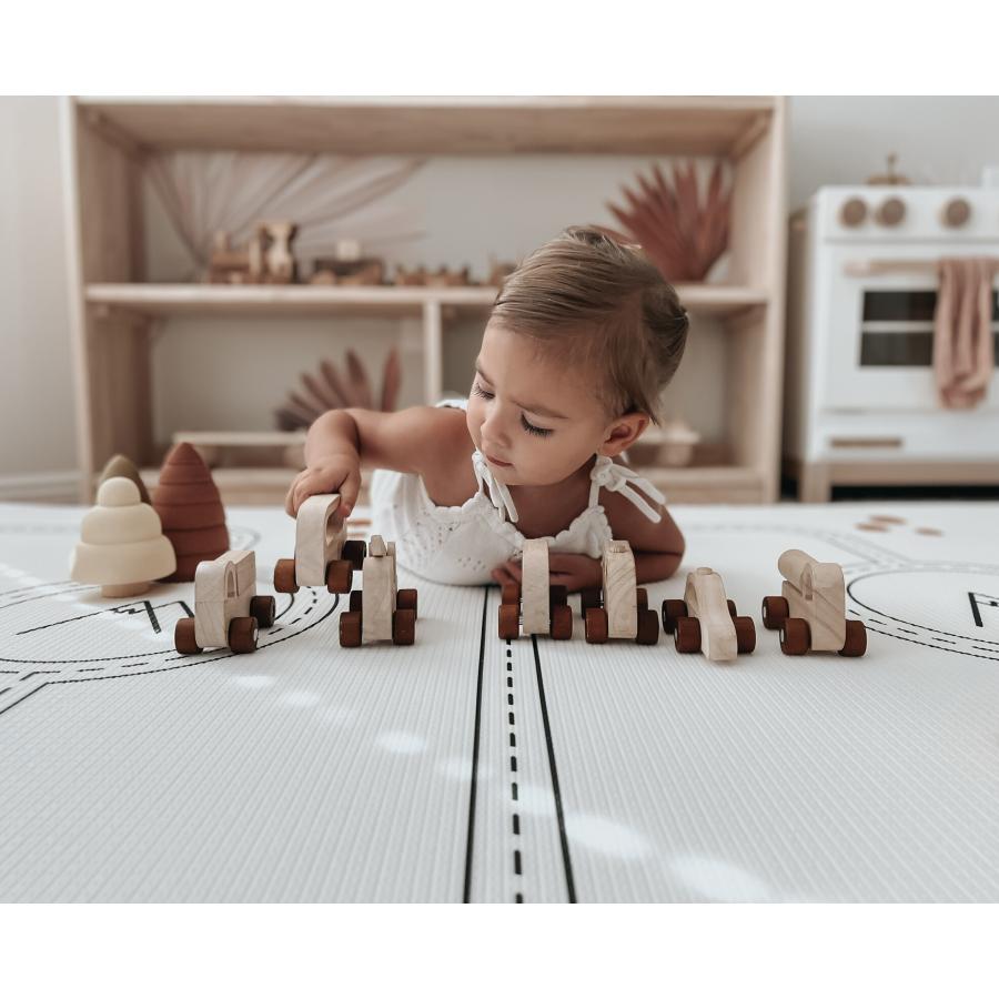 LITTLE BOT BABY PLAYMAT ベビープレイマット (Toffee Checkerboard and Road Nordic) Ofie mat |  | 05