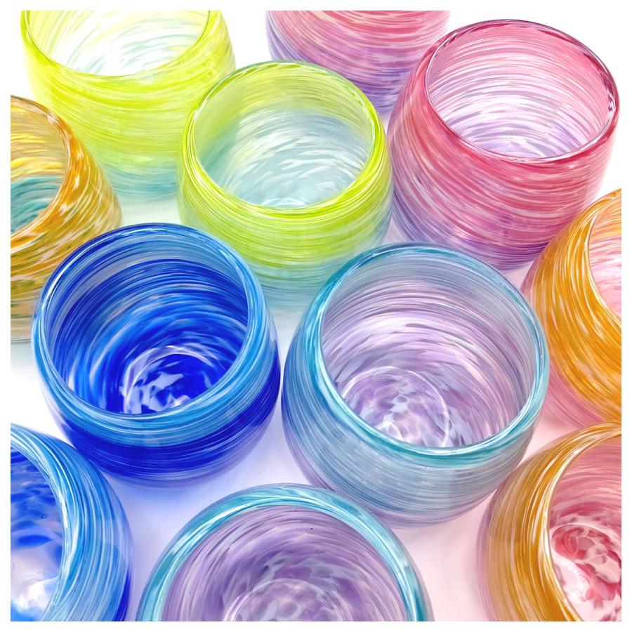 琉球ガラス工房雫 深海タルグラス ゴールド/ラグーンブルー 日本製