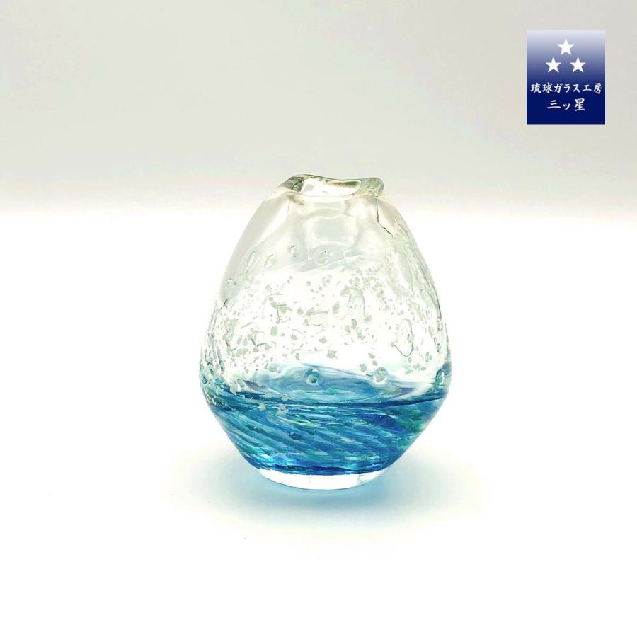 瑠璃色　ガラス　花瓶 ガラス花器 一品作瑠璃色10.5号広口鉢 G-128 - 花器