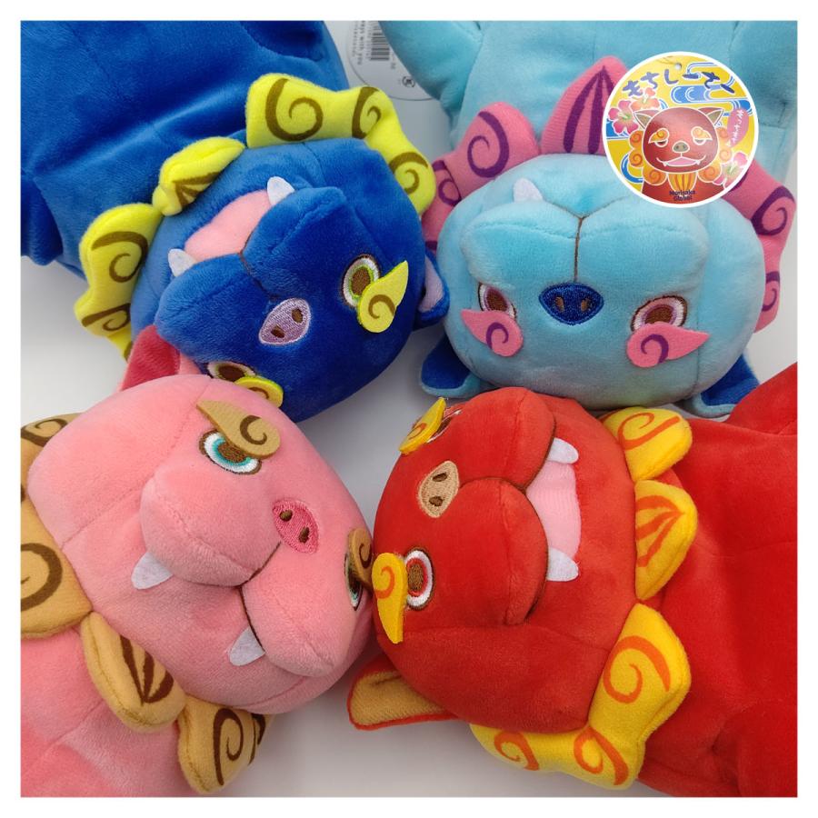 もちしーさー】 シーサー沖縄ver. ブルー Mサイズ ぬいぐるみ