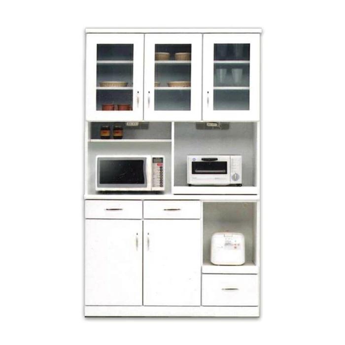 食器棚 幅120cm 完成品 白 オープンダイニングボード 家電収納 大容量 