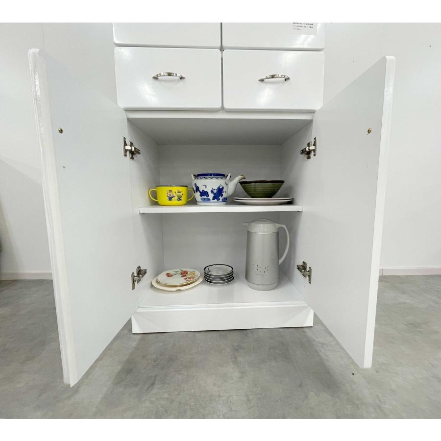 食器棚 ダイニングボード60DB　完成品　激安食器棚　日本製　国産　大川家具　安い食器棚　格安食器棚　ホワイト食器棚_3