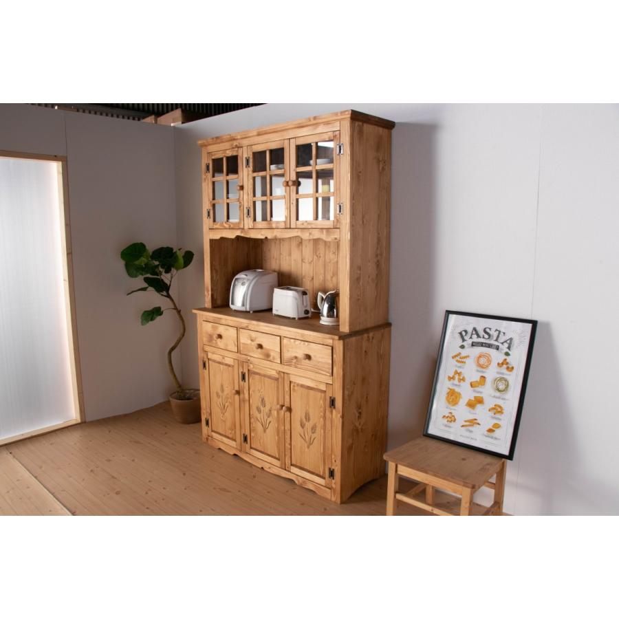 家具 食器棚 カップボード 幅120 半完成品 手作り ナチュラル 北欧 