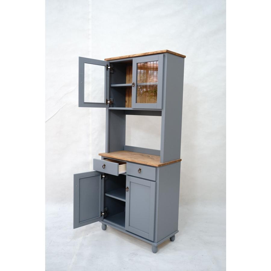 フレンチカントリー家具 食器棚 カップボード 幅78 : forest shop