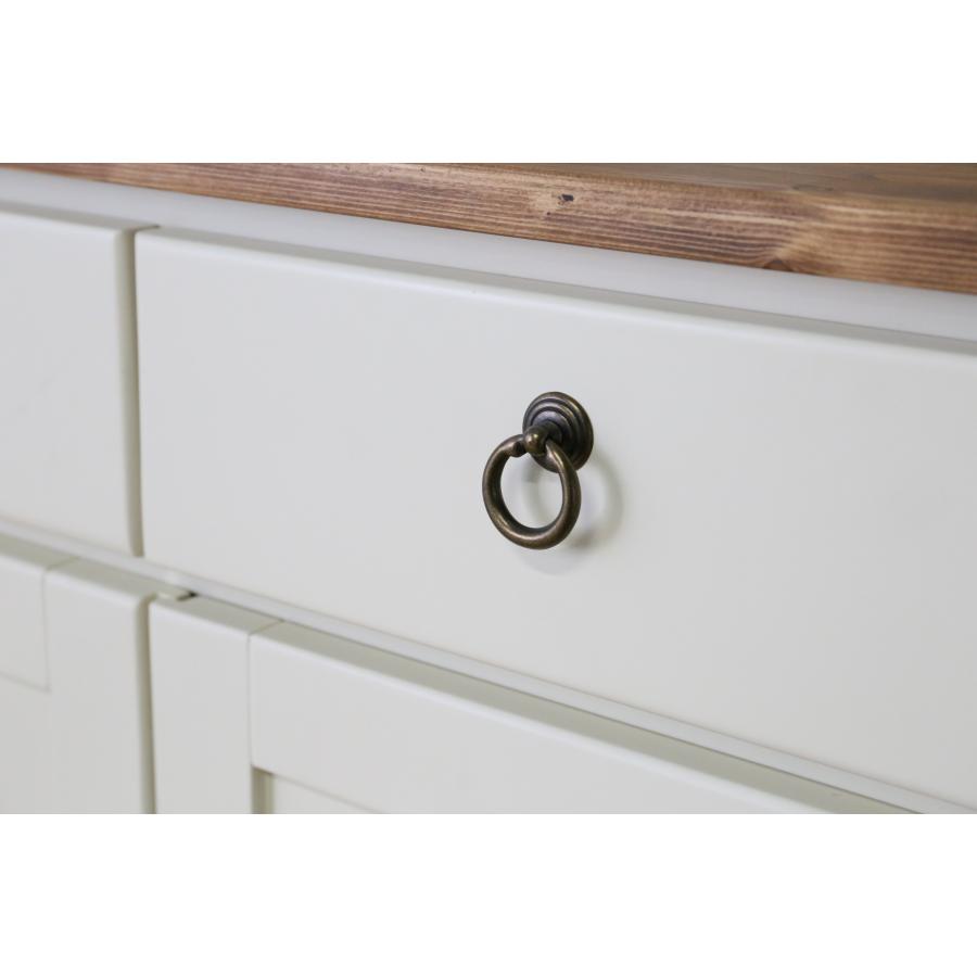 フレンチカントリー家具 食器棚 白 カップボード 幅78 手作り ナチュラル