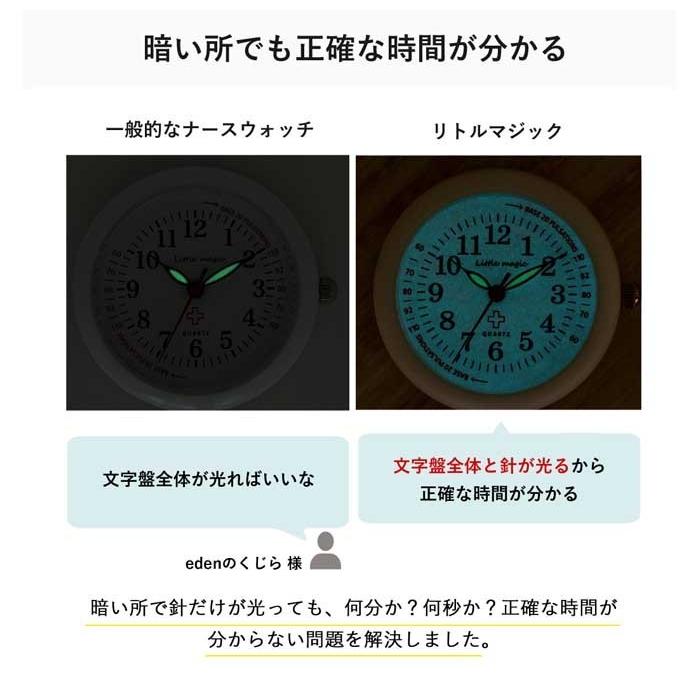 ナースウォッチ 懐中時計 防水 リトルマジック 時計 送料無料 便利な3種の チェーン 逆さ文字盤 蓄光 日本製クオーツ 見やすい文字盤 人気 リール｜littlemagic｜25