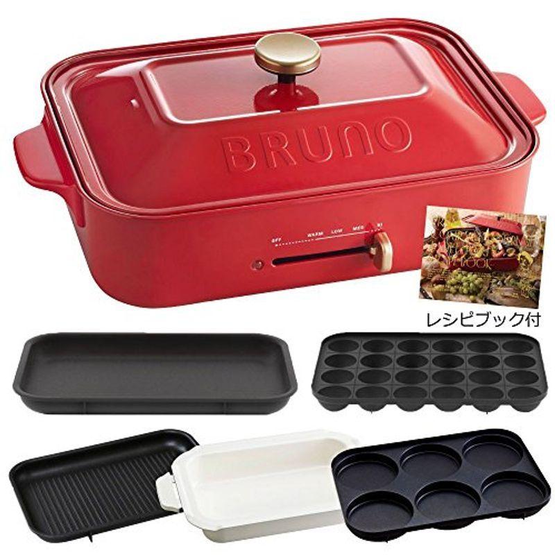 オンラインオファー Bruno ブルーノ コンパクトホットプレート 本体 プレート5種 たこ焼き セラミックコート鍋 平面 マルチ グリル レシピブック アウトレット オンライン Www Superavila Com