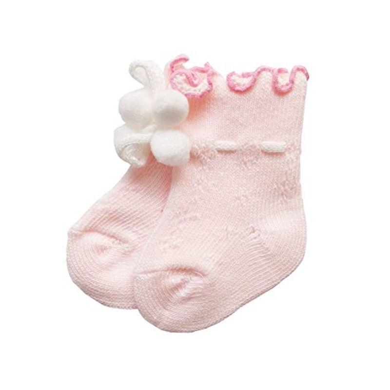 紐結び ズレない新生児用ソックス 8センチ ベビー用靴下 絶妙なデザイン