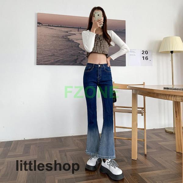 デニムパンツ レディース フレアパンツ デニム ロングパンツ