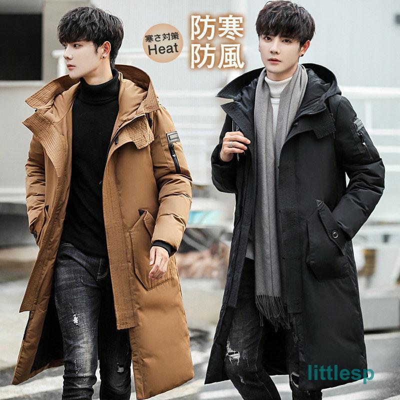 ダウンジャケット メンズ ダウンコート 厚手 フェザー フード付き 冬