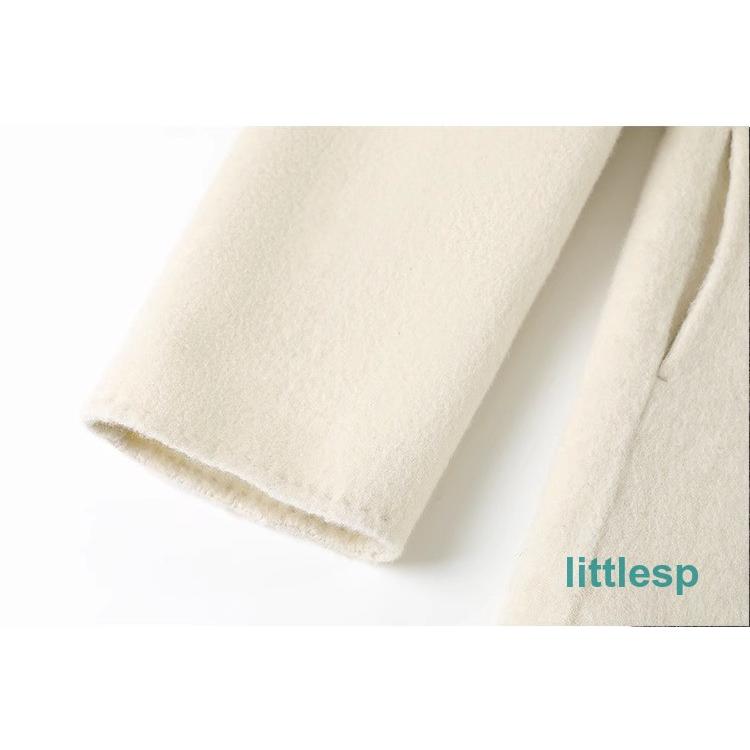 上品ロングコート ウール100% リバーコート ダブルスタイル