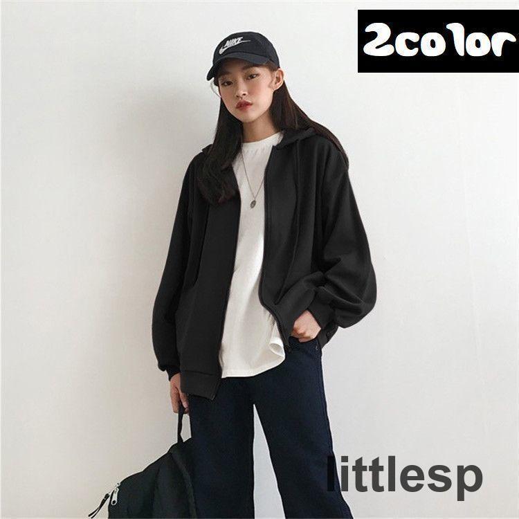 ジップアップパーカー レディース トップス ドロップショルダー  