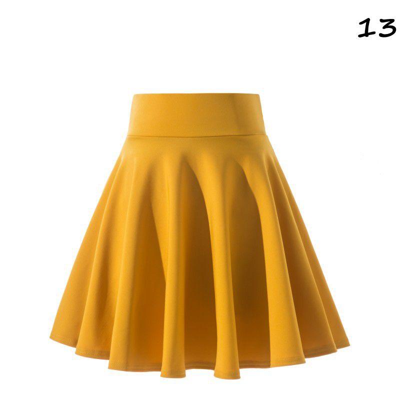 UTAA ファッショナブル プリーツスカート インナーパンツ付き スカート 黄色 UTAA ファッショナブル プリーツスカート インナーパンツ付き