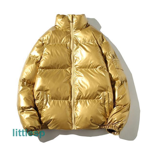 ジャケット メンズ ダウンジャケット 立ち襟 ピカピカ 光沢感
