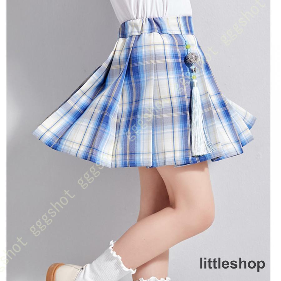 制服 スカート ミニ プリーツスカート 蝶ネクタイ付き キッズ ガールズ 
