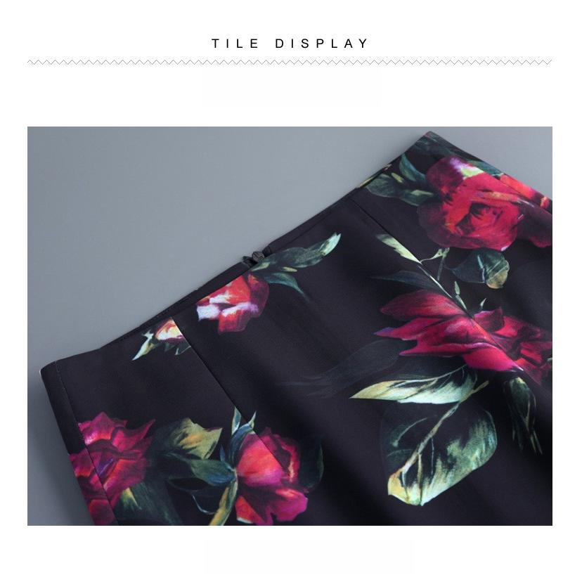 タイトスカート 花柄 ハイウエストスカート 花柄スカート 姫系