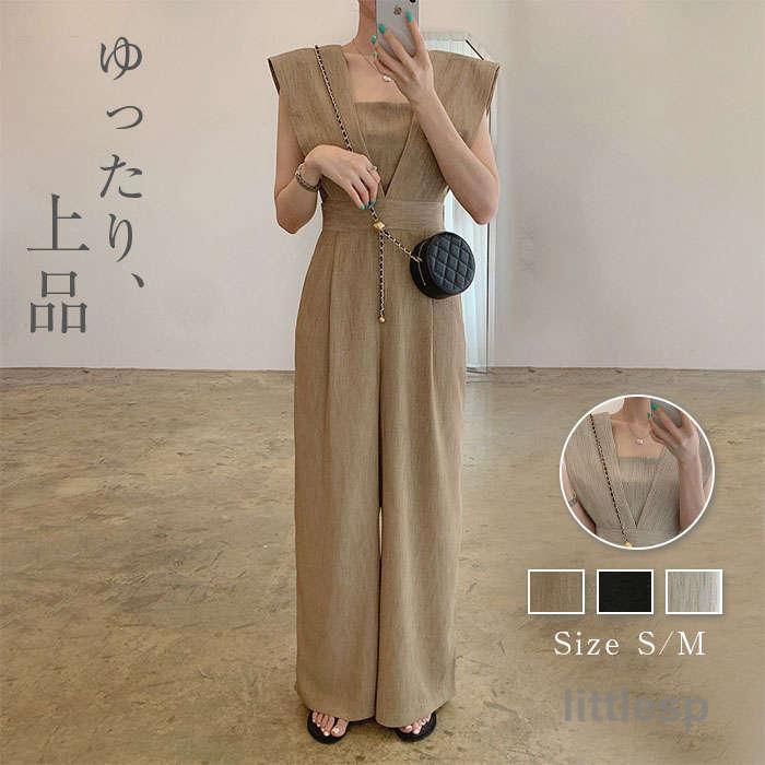 オールインワン レディース サロペット パンツ ワイドパンツ 春