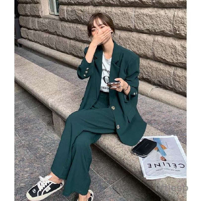 パンツスーツ セットアップ レディース カジュアル スーツ 2点