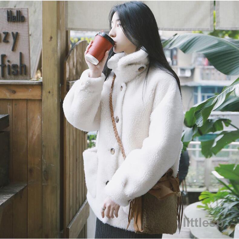 ボアコート ムートンコート レディース 秋冬 ミドル丈 ウール ファー