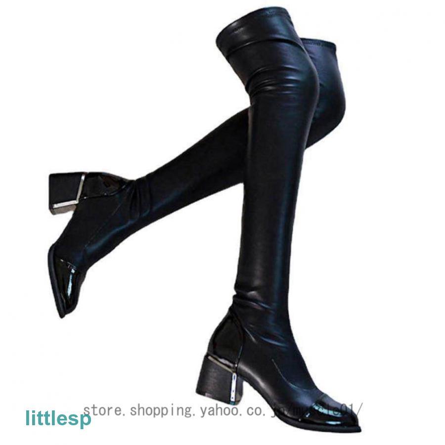 ニーハイブーツ レディース 厚底 ストレッチブーツ ロングブーツ